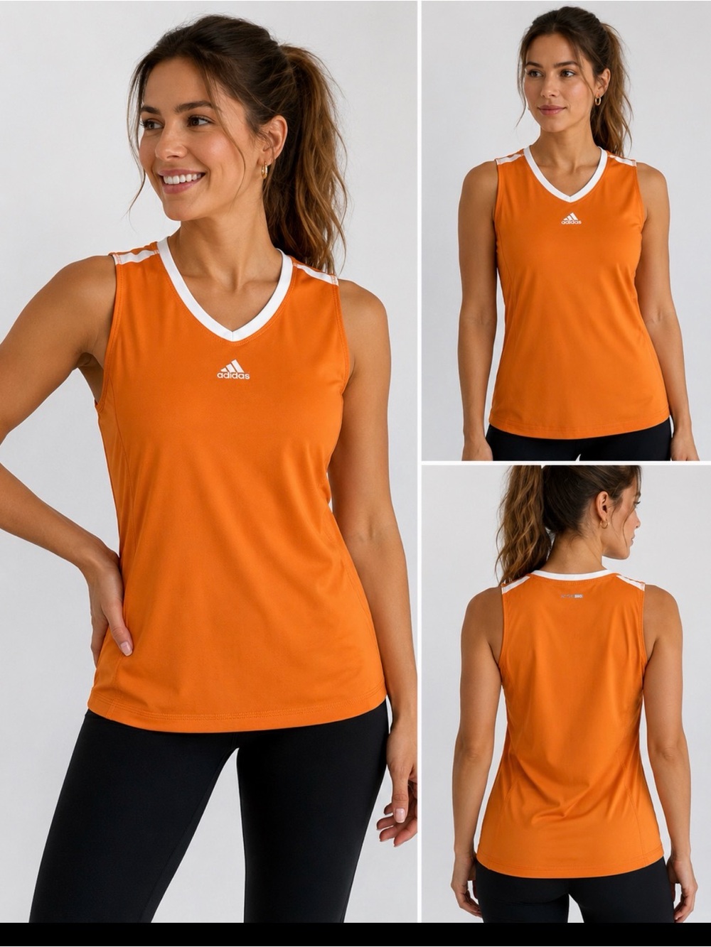 Adidas Active 360 Orange Sleeveless Athletic Tank Top Women’s Large Workout